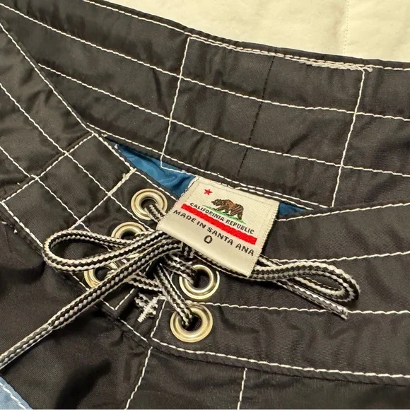 Women’s 402 Birdwell Britches Board Shorts - Black with Blue horizontal stripes - Picture 4 of 4